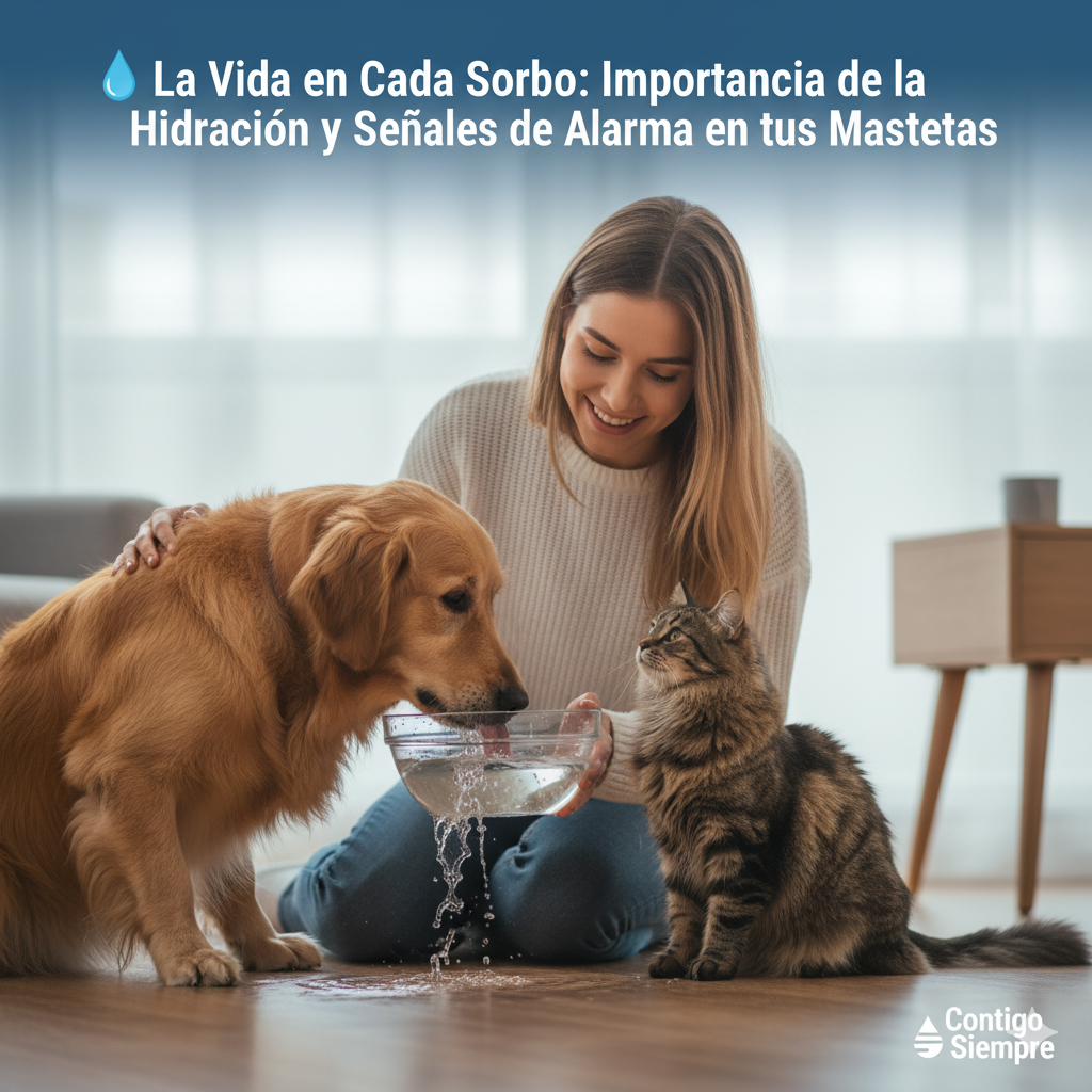 💧 La Vida en Cada Sorbo: Importancia de la Hidratación y Señales de Alarma en tus Mascotas💕